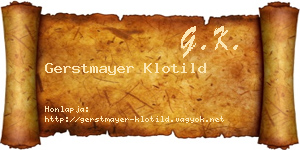 Gerstmayer Klotild névjegykártya